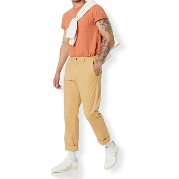 Men's Classic Pants Slim Leg Yellow Size 33x30 - Picture 2 of 12